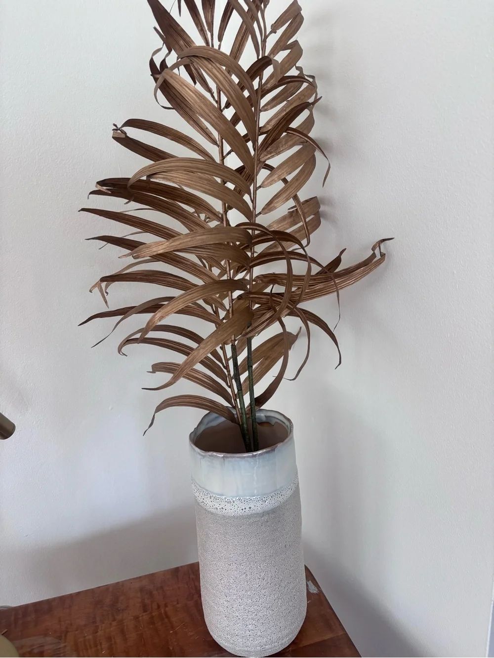 Anthropologie Textured Ceramic Vase | Neutral Cream Speckled | Modern Boho Decor